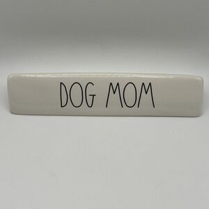Rae Dunn LL DOG MOM Desk Plaque Coffee Bar Decor Farmhouse Sign